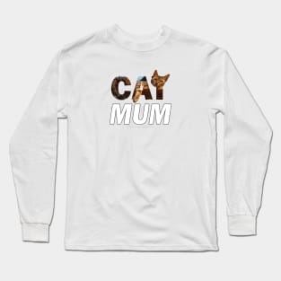 CAT MUM - Bengal cat oil painting word art Long Sleeve T-Shirt